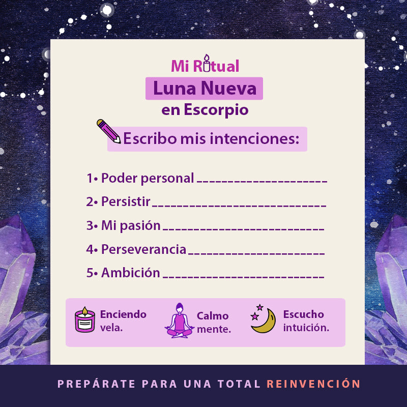 Ritual de Intenciones  Luna Nueva en Escorpio 27 - 28 Octubre