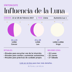 Influencia de la Luna Semana 22 al 28 Febrero 2021