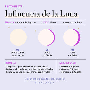 Influencia de la Luna Semana 3 al 9 de Agosto 2020