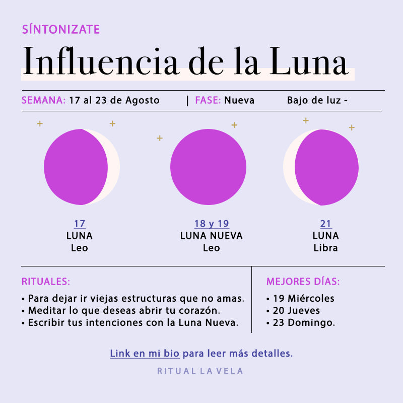 Influencia de la Luna Semana 17 al 23 Agosto 2020